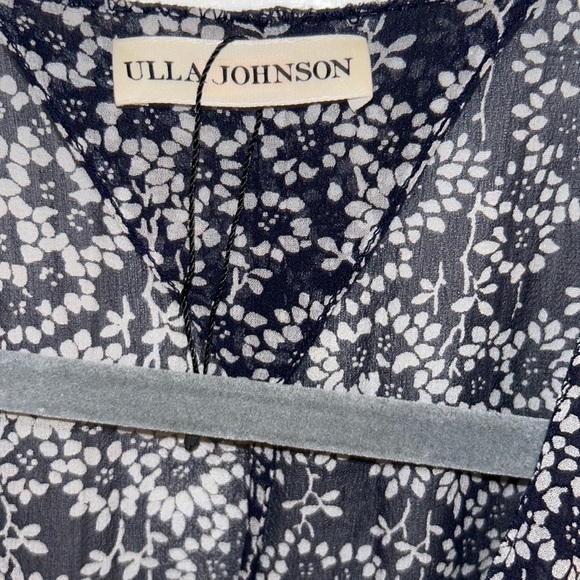 Ulla Johnson Samira Floral Printed Smocked Waist Mini Dress in Navy NEW - Picture 7 of 8